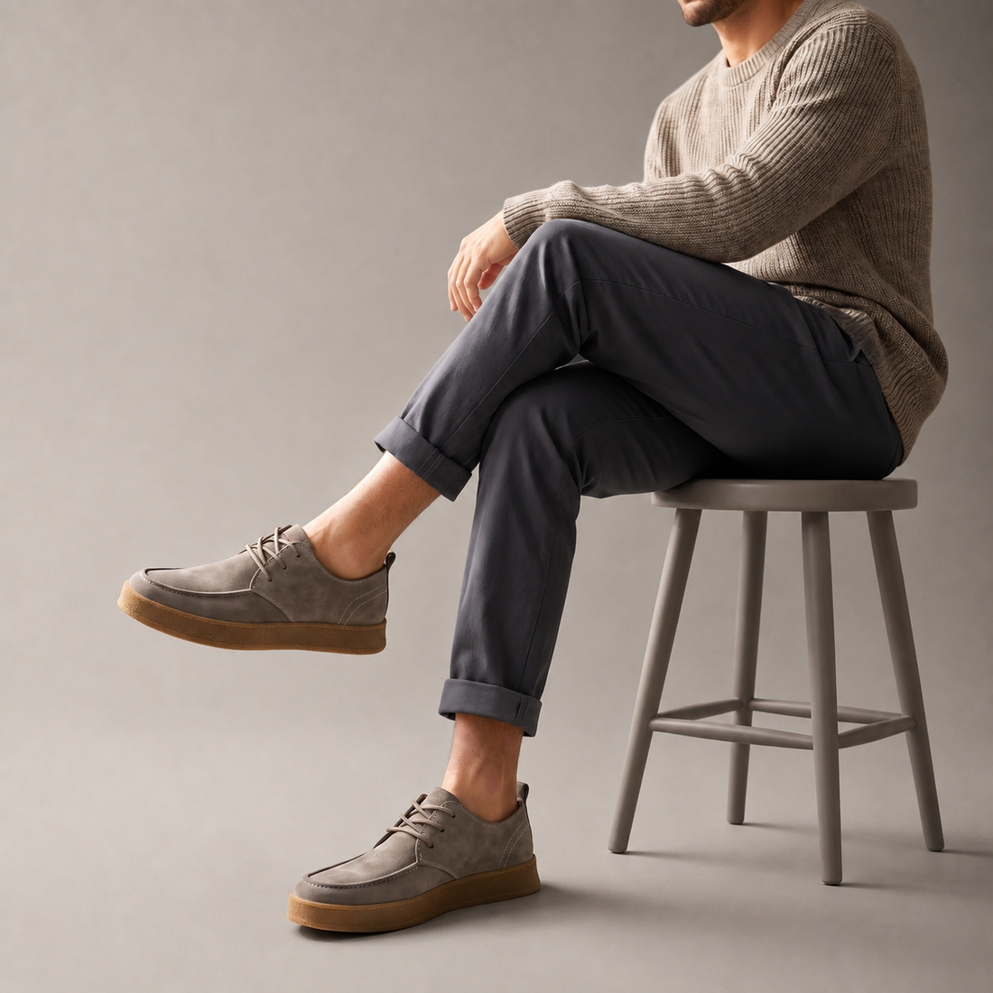 Men's Suede-Effect Lace-Up Casual Shoes