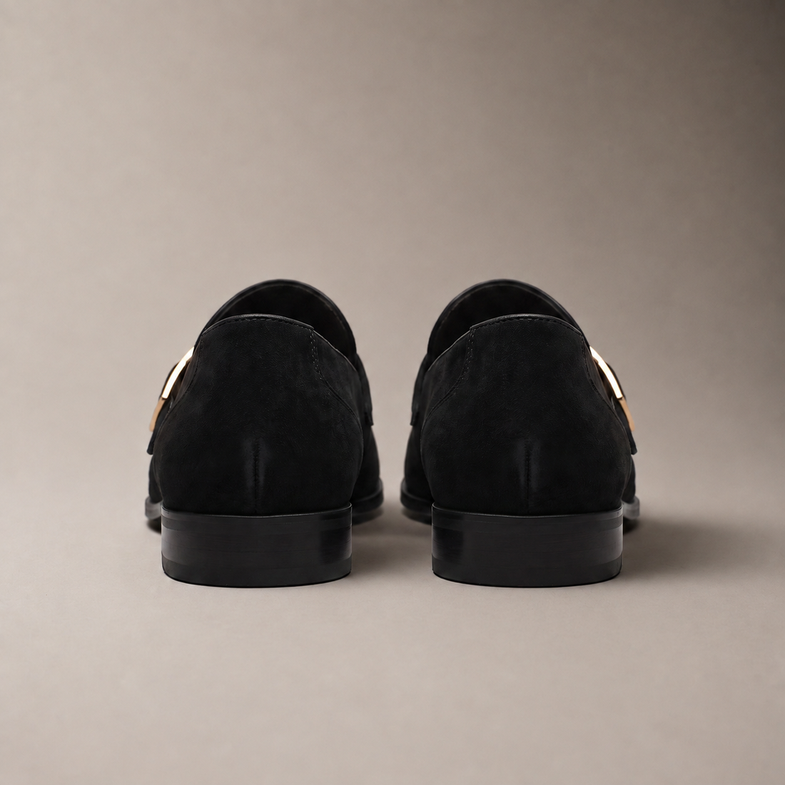 Men's Suede Gold Buckle Loafers