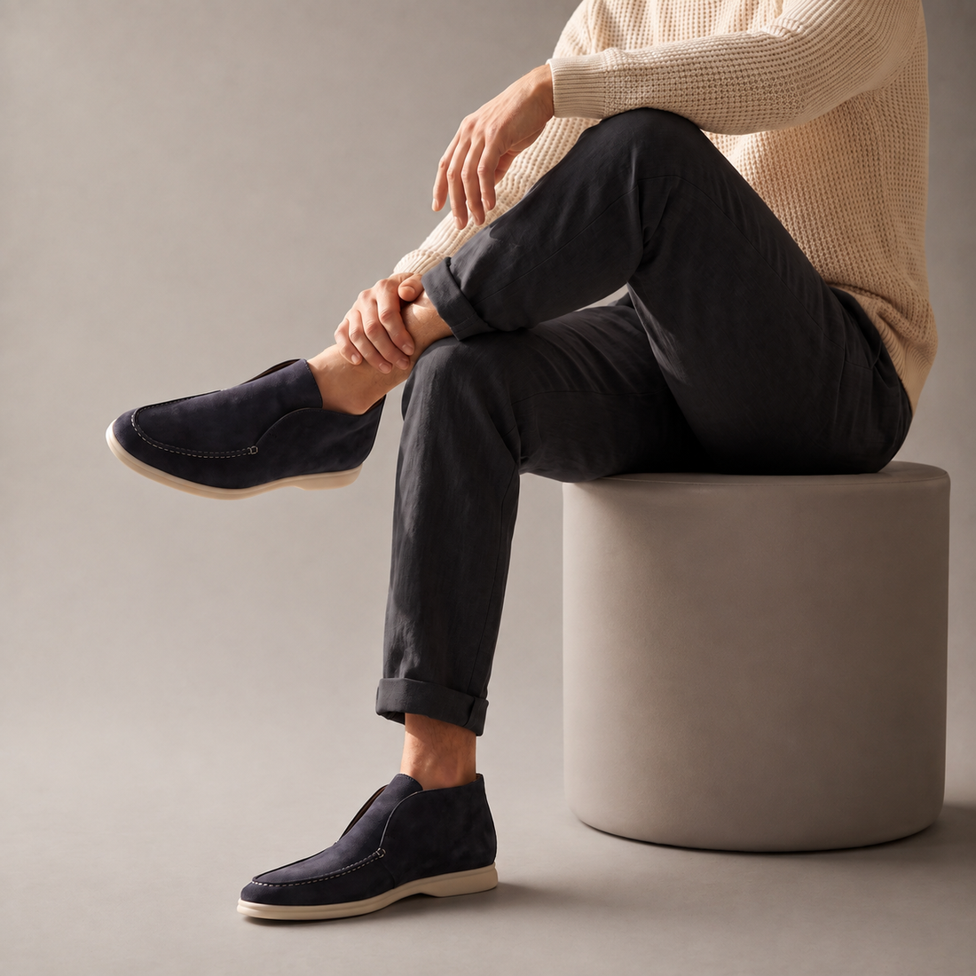 Men's High Suede Loafers