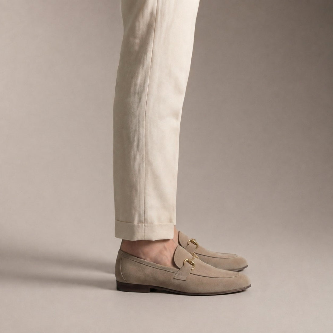 Men's Suede Loafers with Horsebit Detail