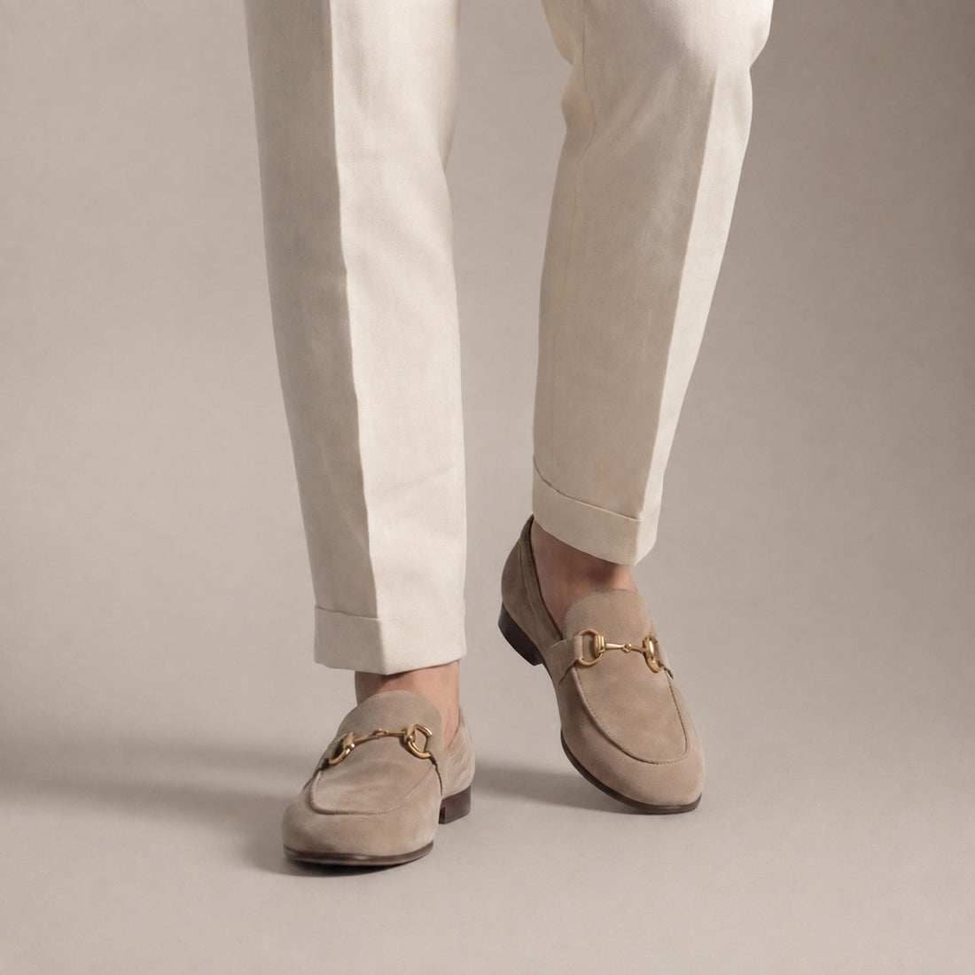 Men's Suede Loafers with Horsebit Detail