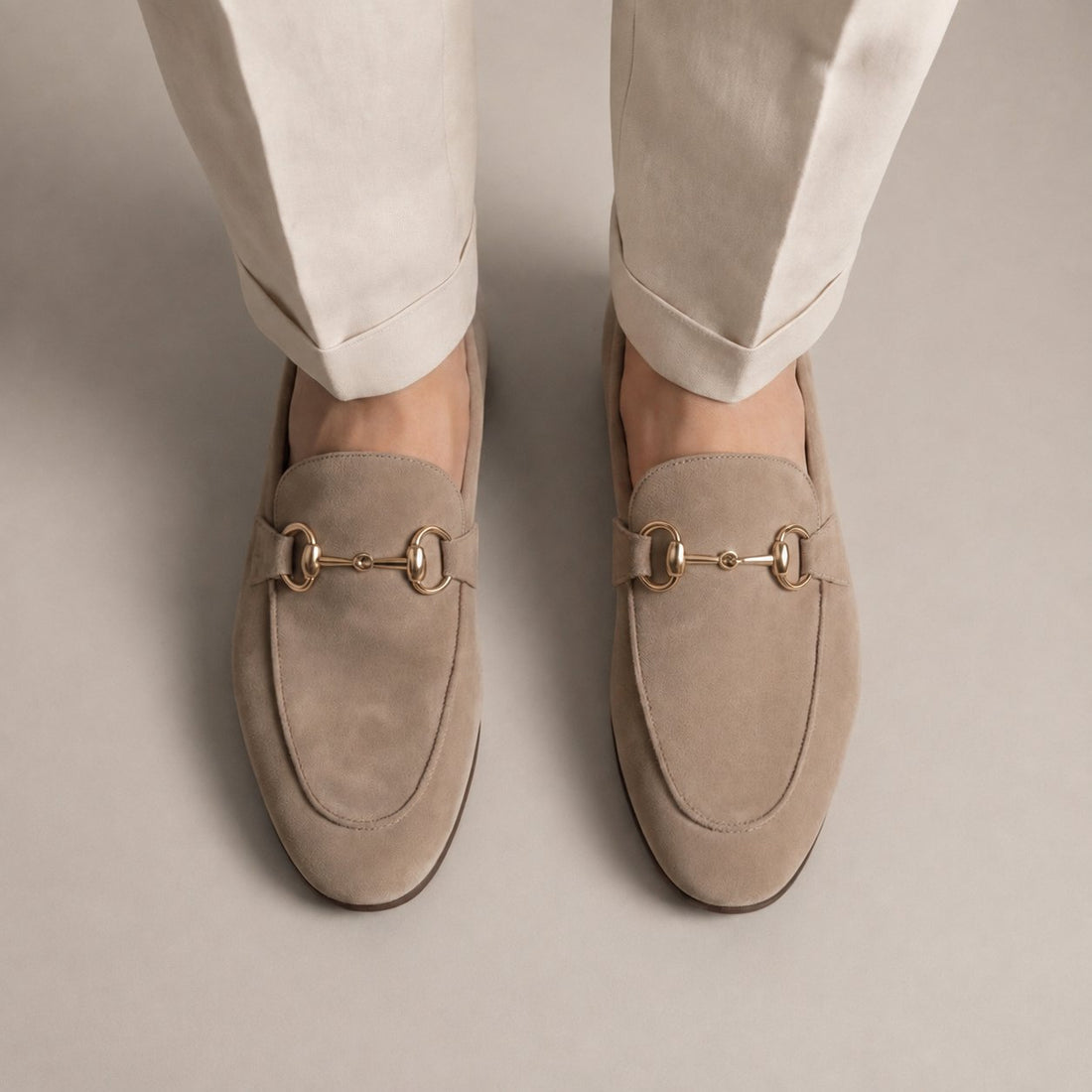 Men's Suede Loafers with Horsebit Detail