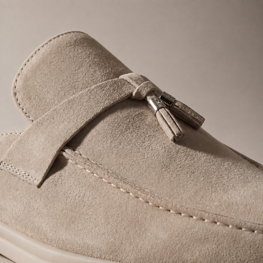Men's Suede Metal Buckle Loafer Mules