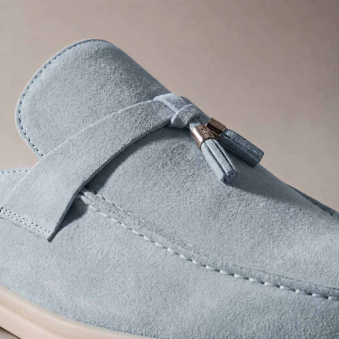 Men's Suede Metal Buckle Loafer Mules