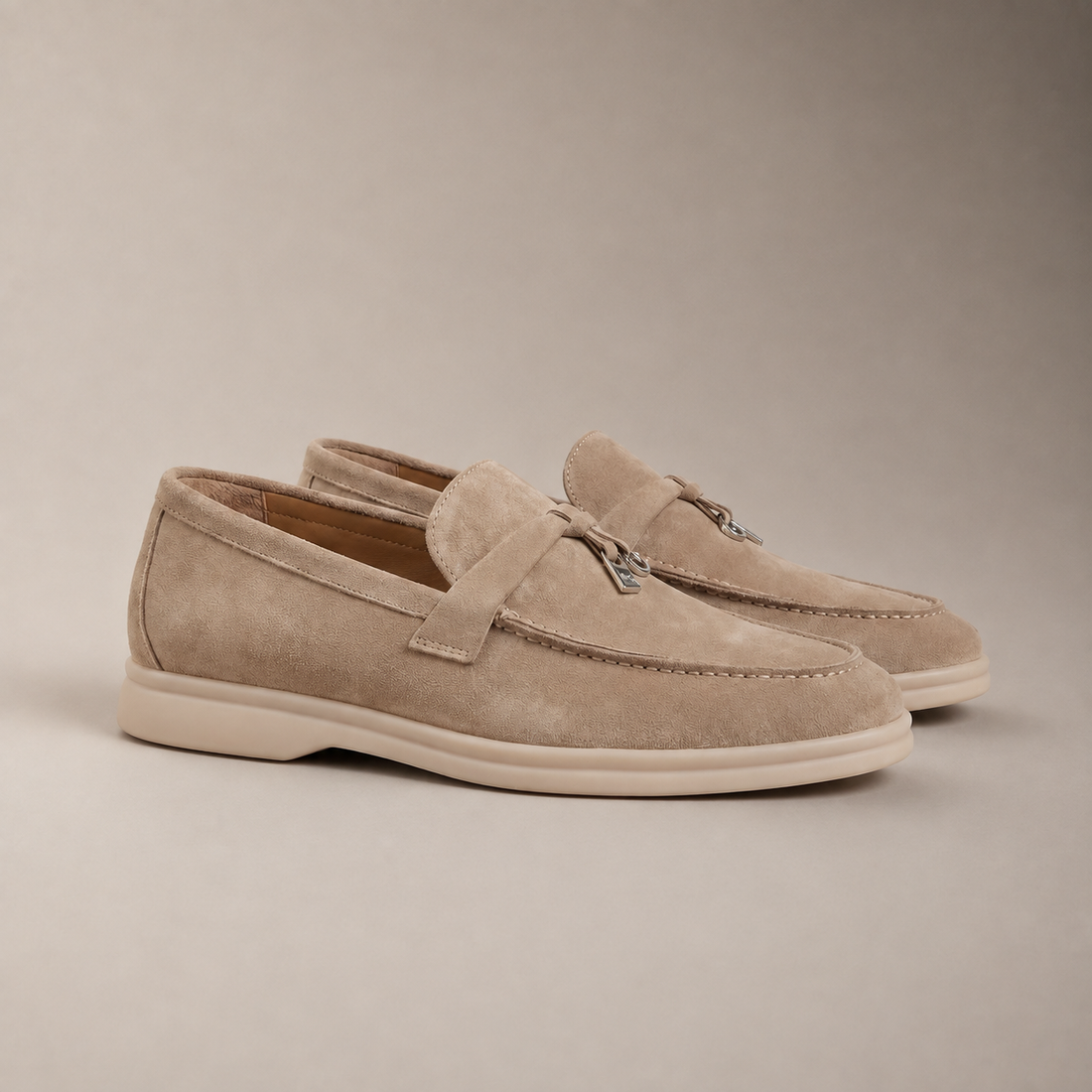 Men's Suede Metal Buckle Loafers
