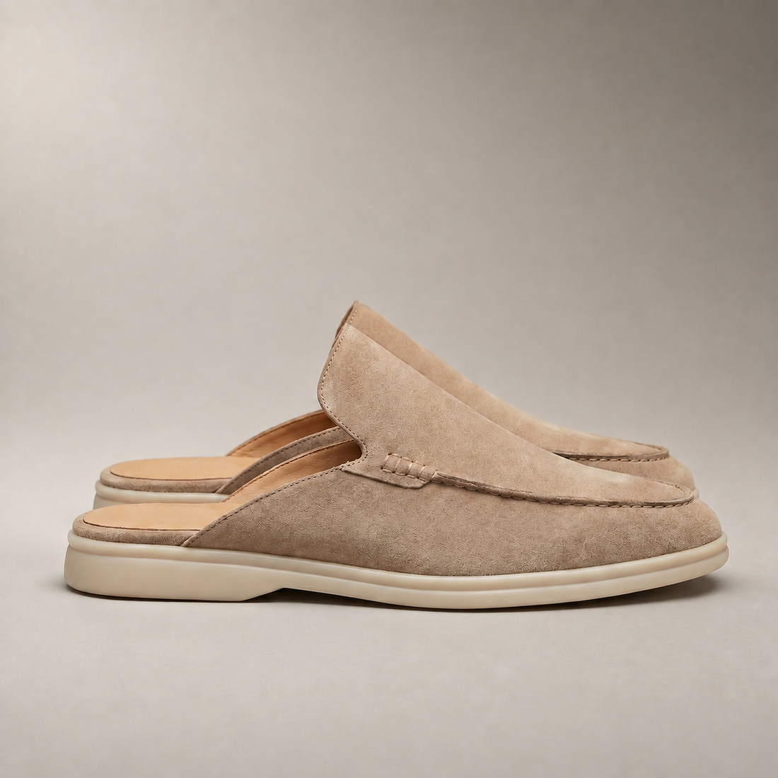 Men's Suede Backless Loafer Mules