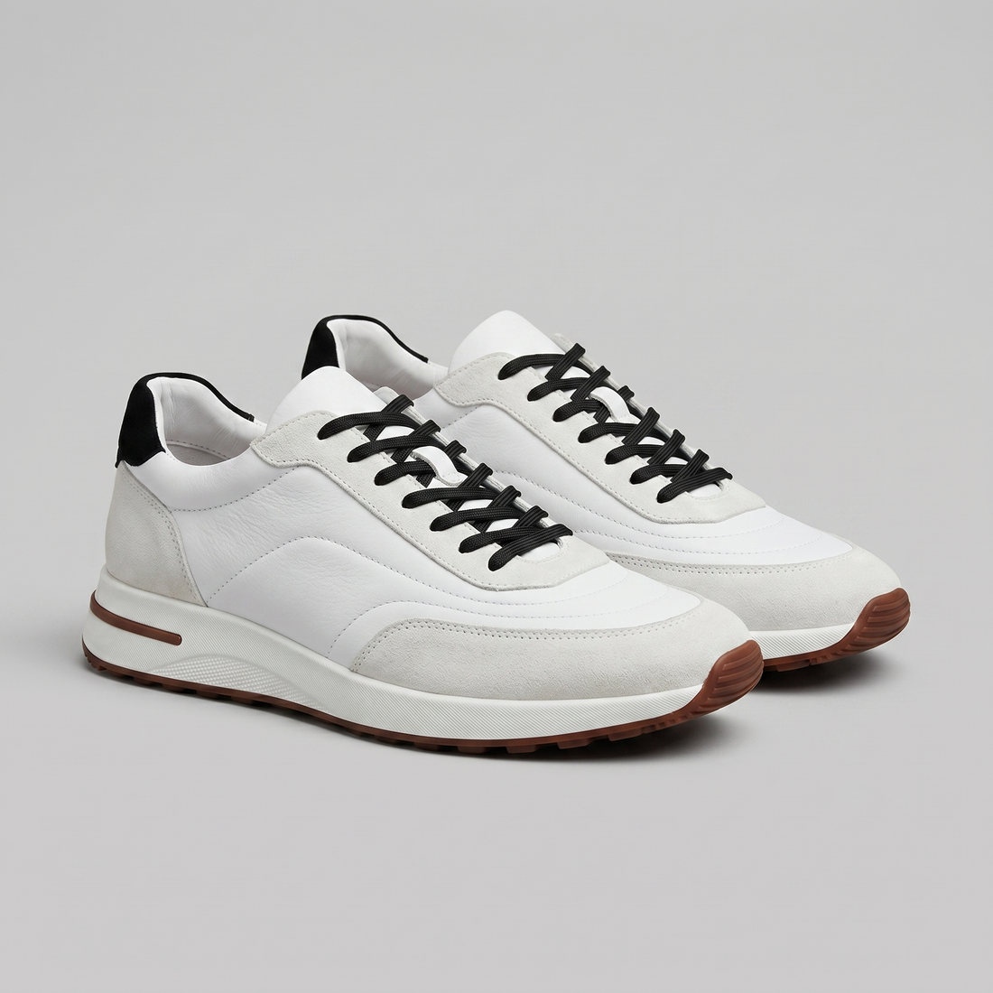 Men's Suede Panel Lace-Up Trainers