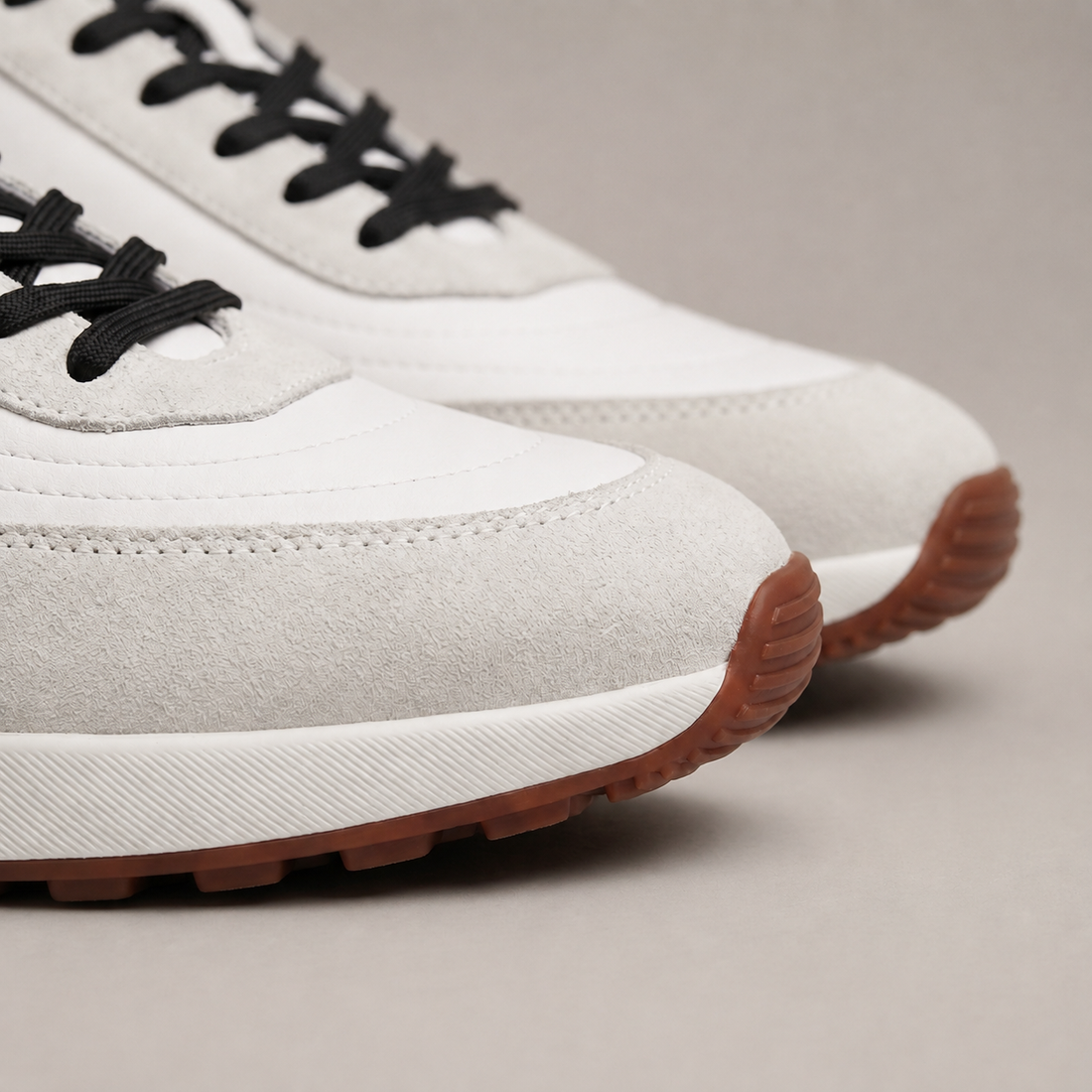 Men's Suede Panel Lace-Up Trainers