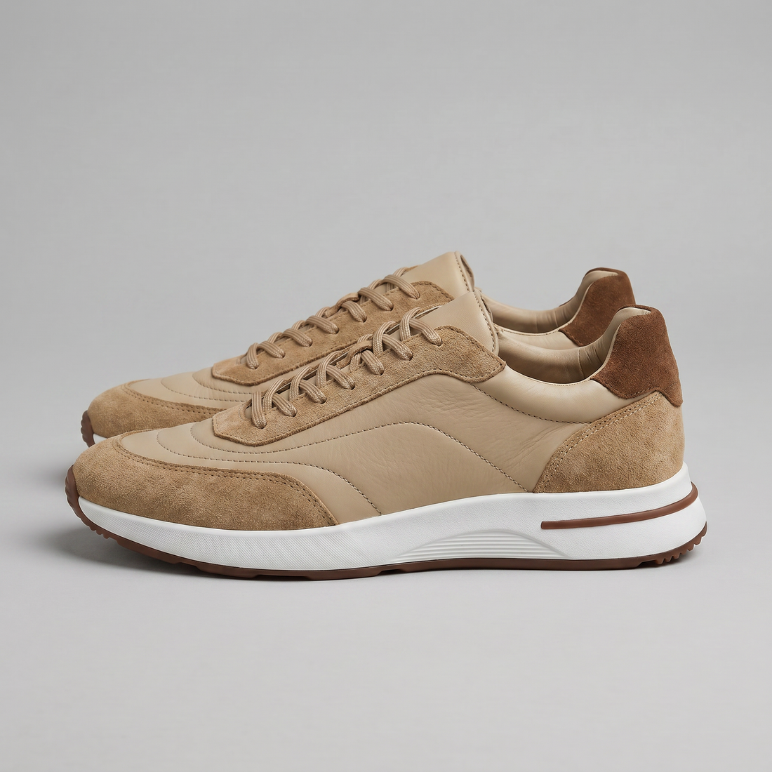 Men's Suede Panel Lace-Up Trainers BOGO