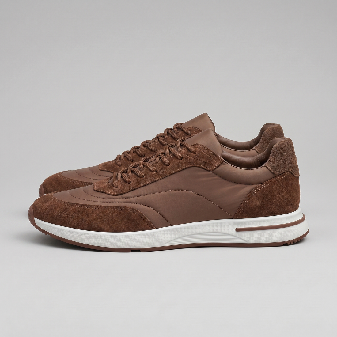Men's Suede Panel Lace-Up Trainers BOGO