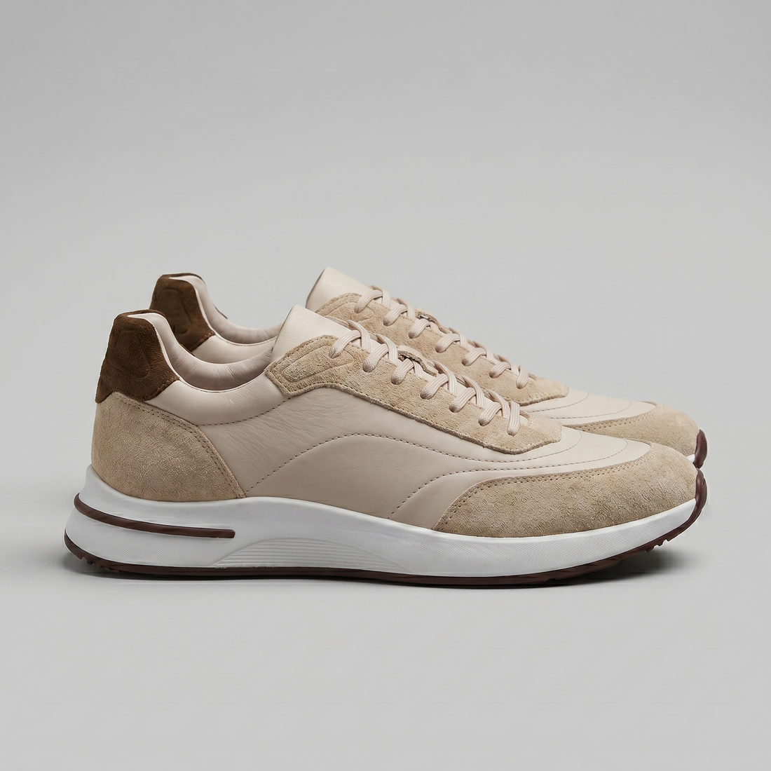 Men's Suede Panel Lace-Up Trainers BOGO
