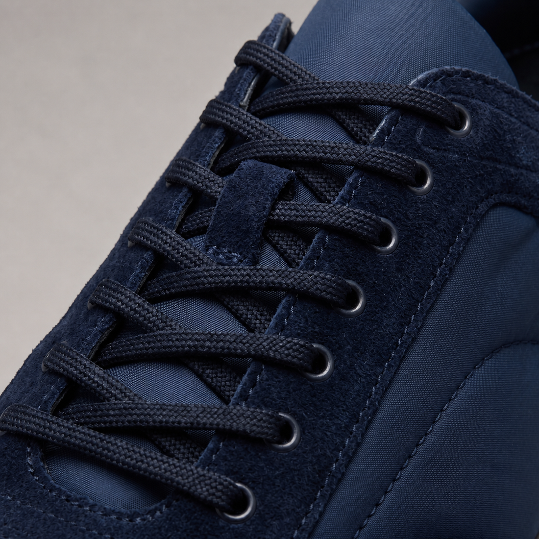 Men's Suede Panel Lace-Up Trainers