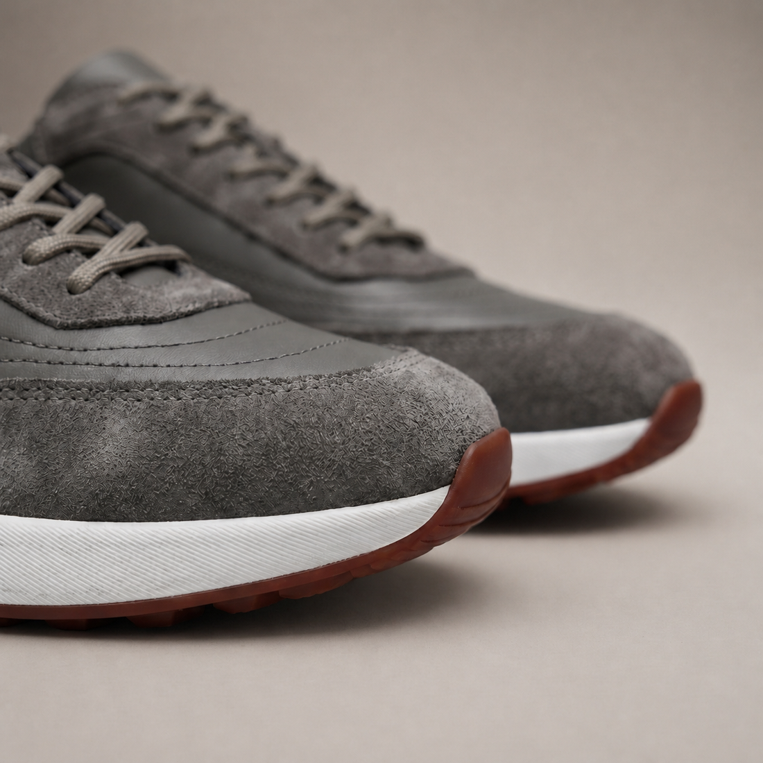 Men's Suede Panel Lace-Up Trainers