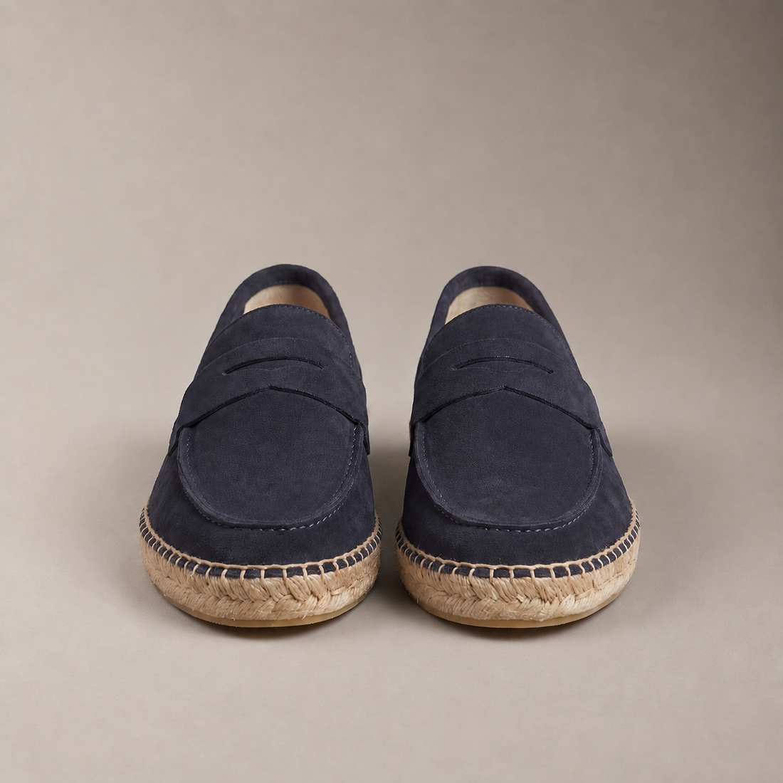 Men's Suede Penny Espadrille Loafers