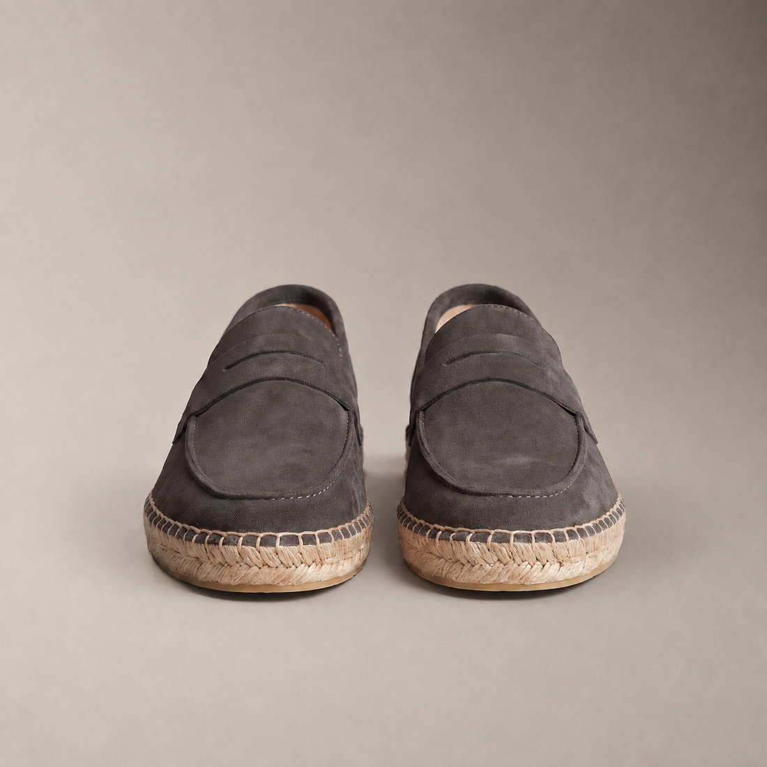 Men's Suede Penny Espadrille Loafers