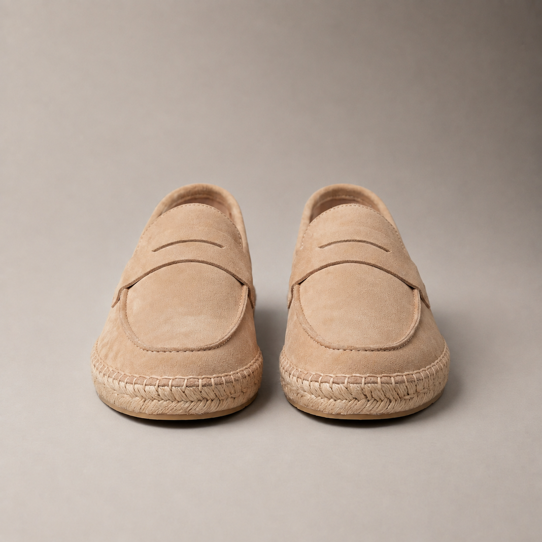 Men's Suede Penny Espadrille Loafers