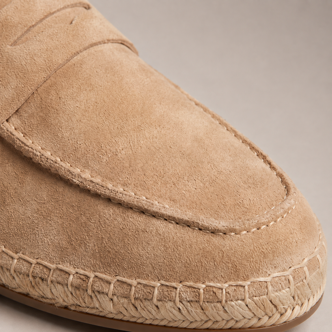 Men's Suede Penny Espadrille Loafers