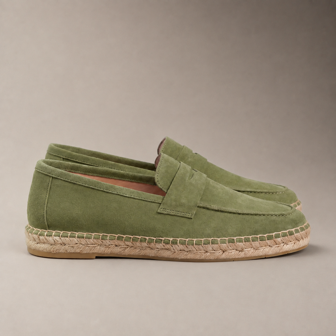 Men's Suede Penny Espadrille Loafers