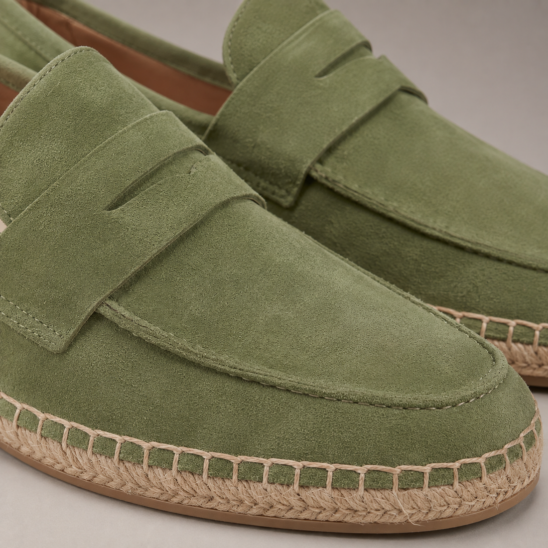 Men's Suede Penny Espadrille Loafers
