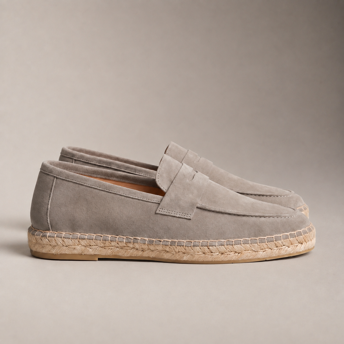 Men's Suede Penny Espadrille Loafers