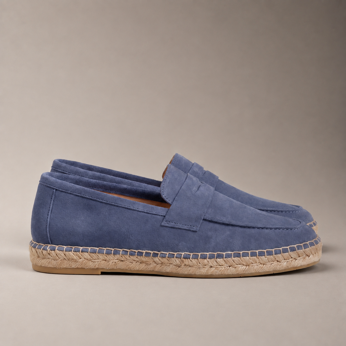 Men's Suede Penny Espadrille Loafers