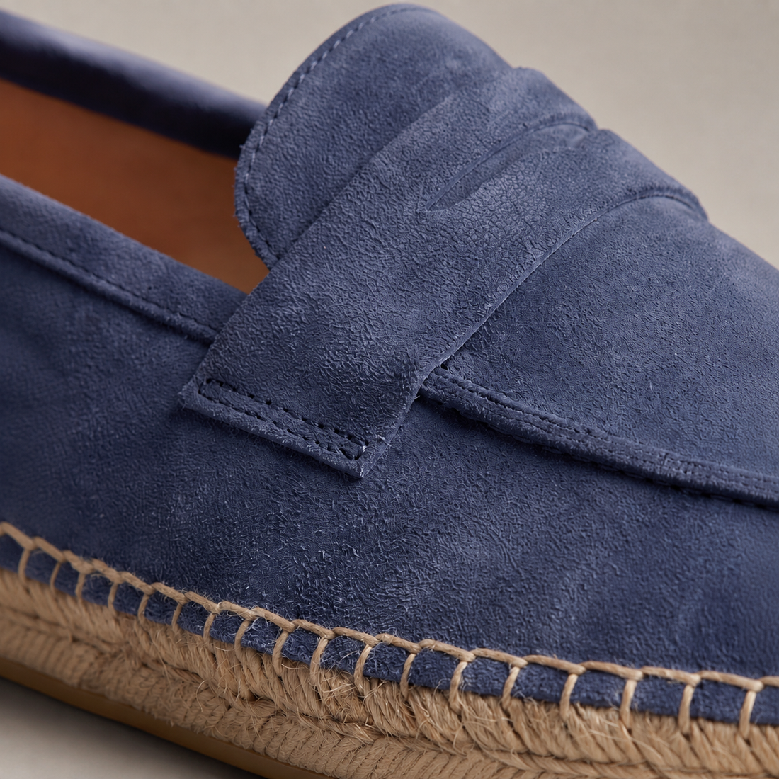 Men's Suede Penny Espadrille Loafers
