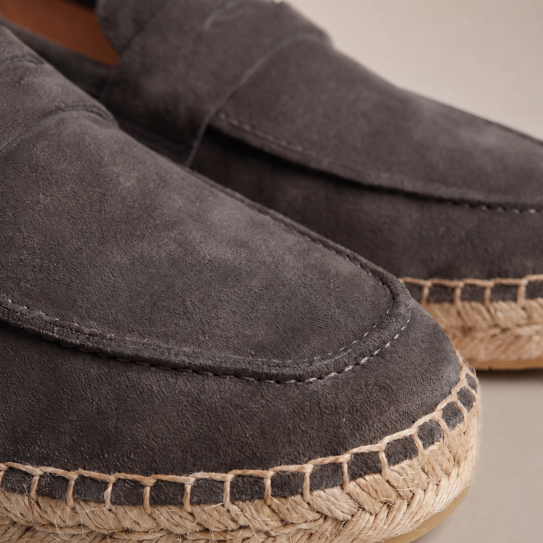 Men's Suede Penny Espadrille Loafers