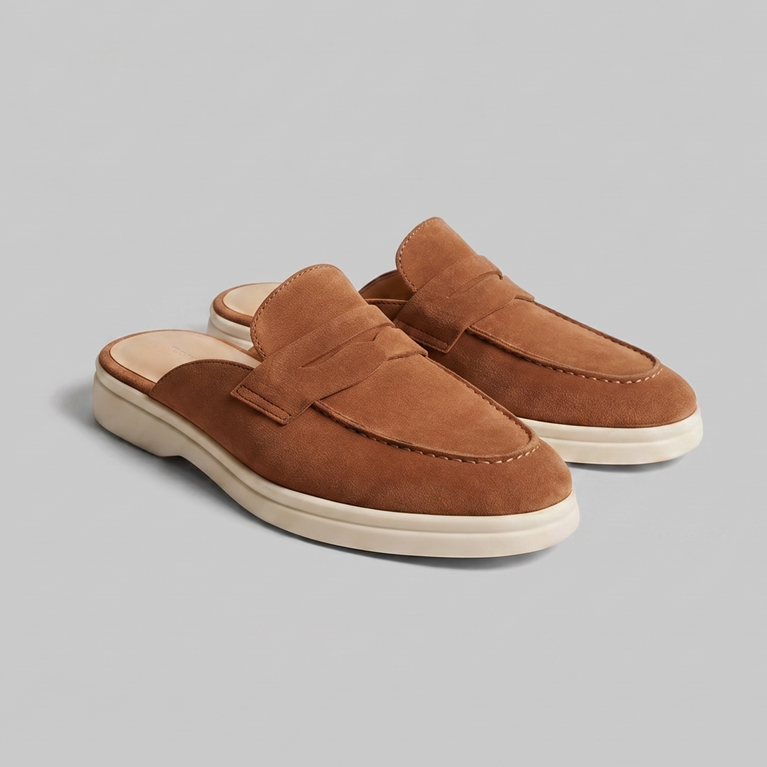 Men's Suede Penny Loafer Mules