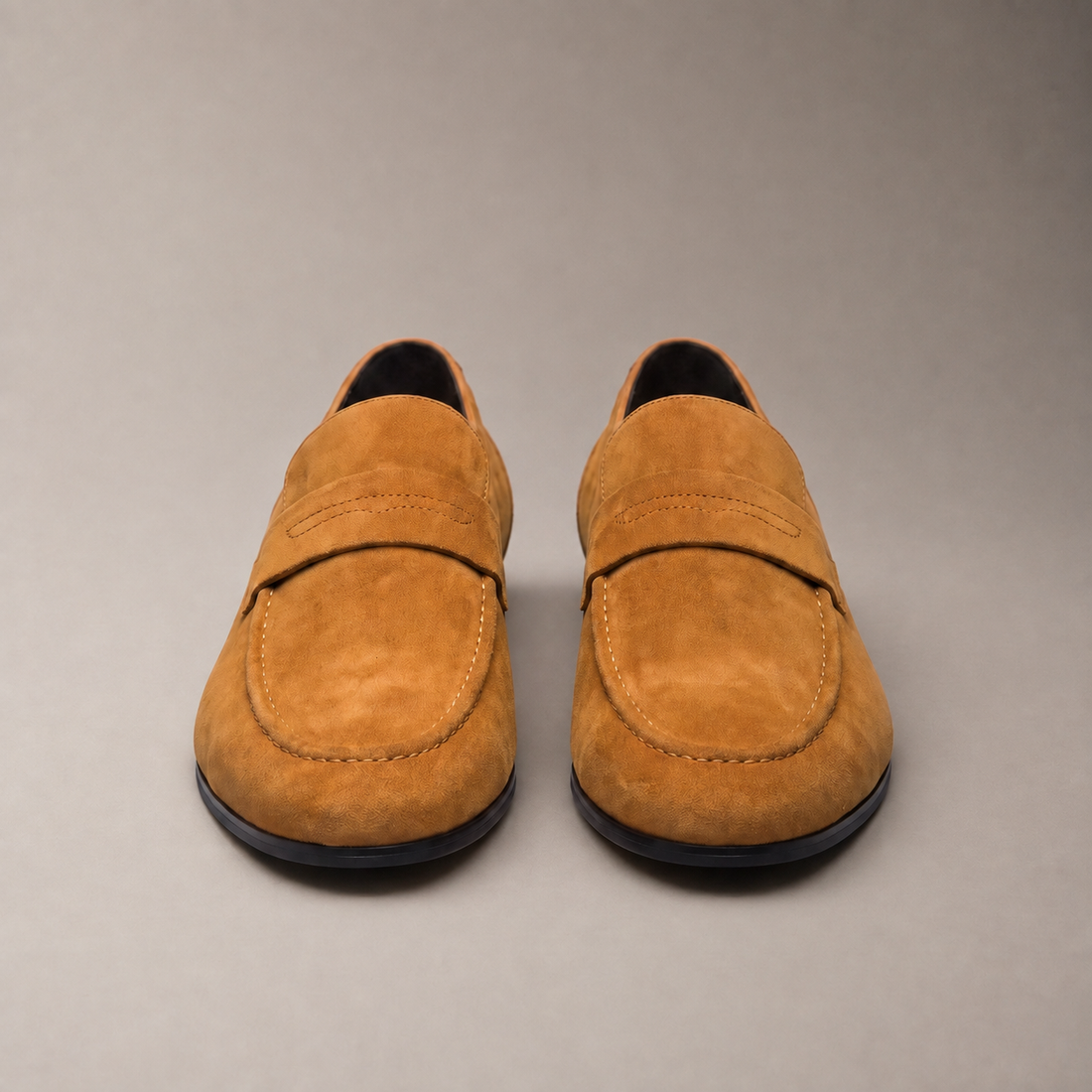 Men's Pointed-Toe Suede Penny Loafers