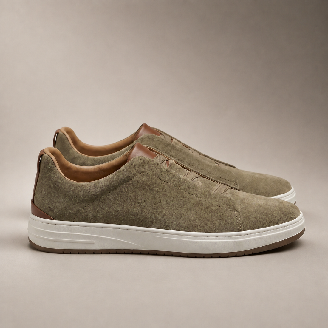 Men's Suede Slip-On Casual Sneakers