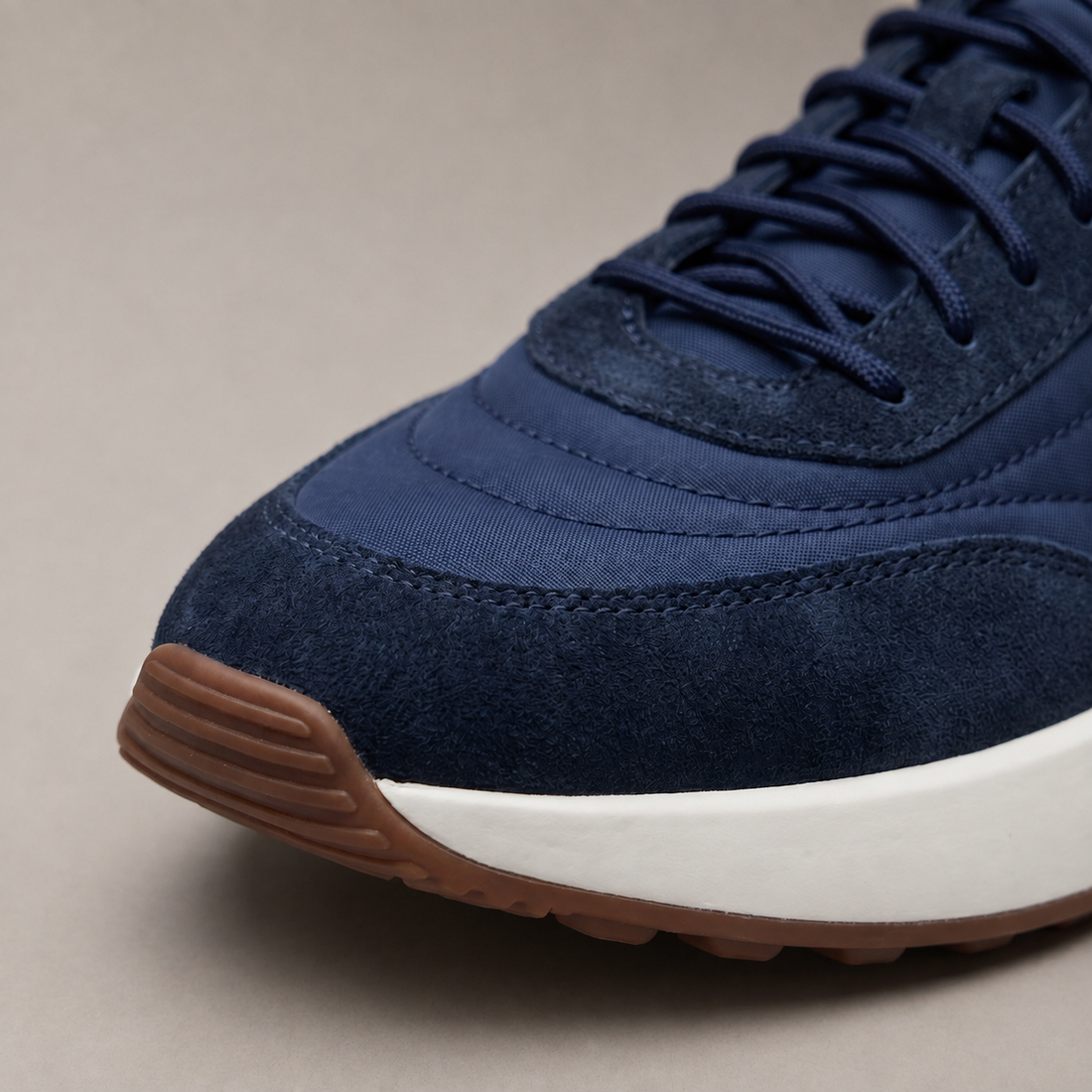 Men's Suede and Nylon Panel Trainers