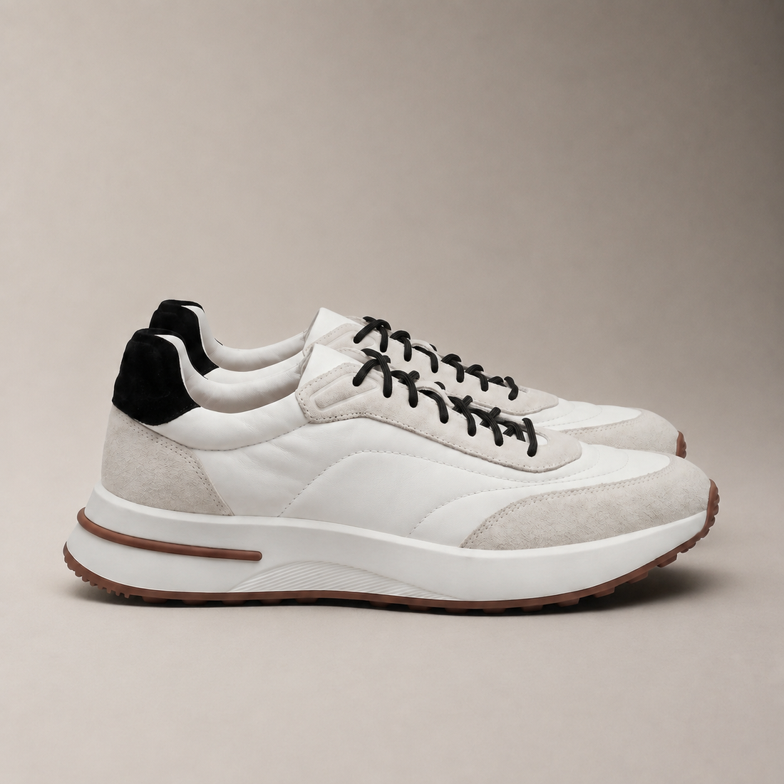 Men's Suede and Nylon Panel Trainers