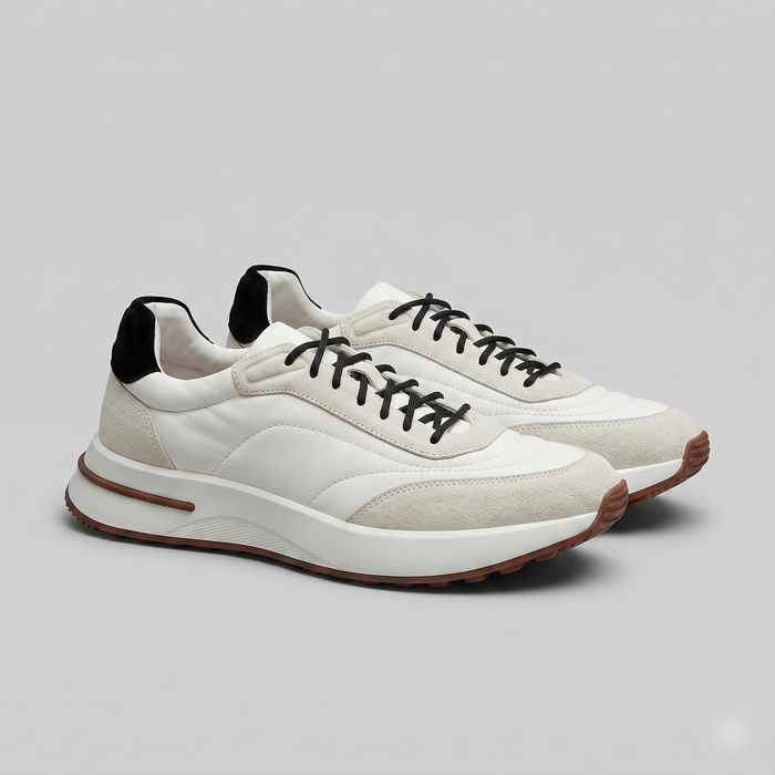 Men's Suede and Nylon Panel Trainers