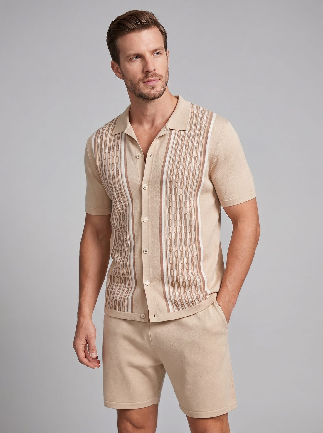 Men's Summer Set - Short Sleeve Shirt and Shorts Set