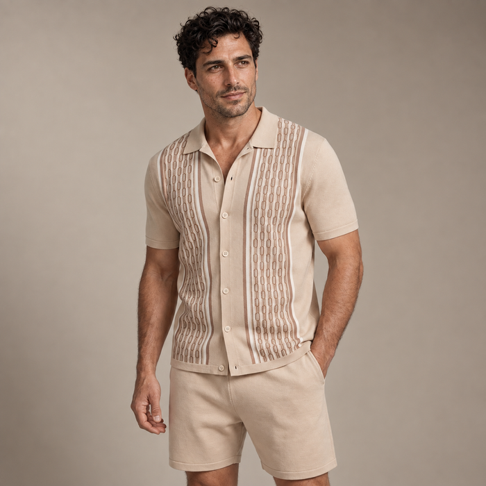 Men's Summer Set - Short Sleeve Shirt and Shorts Set