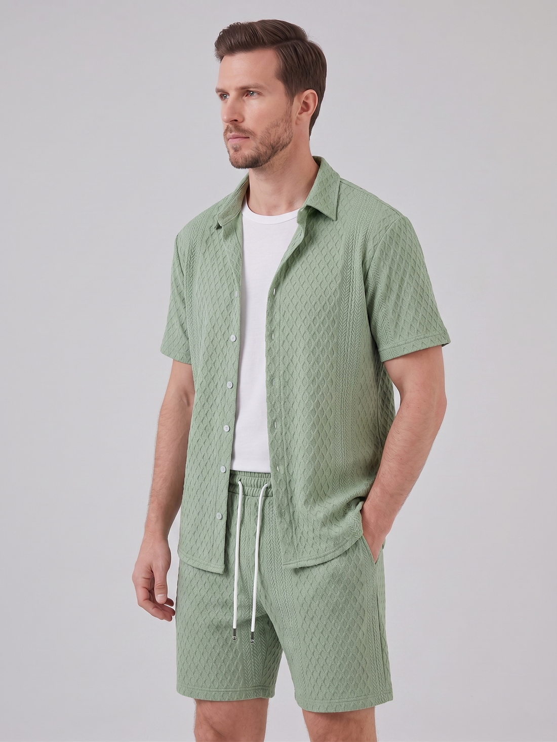 Men's Summer Waffle Outfit Set