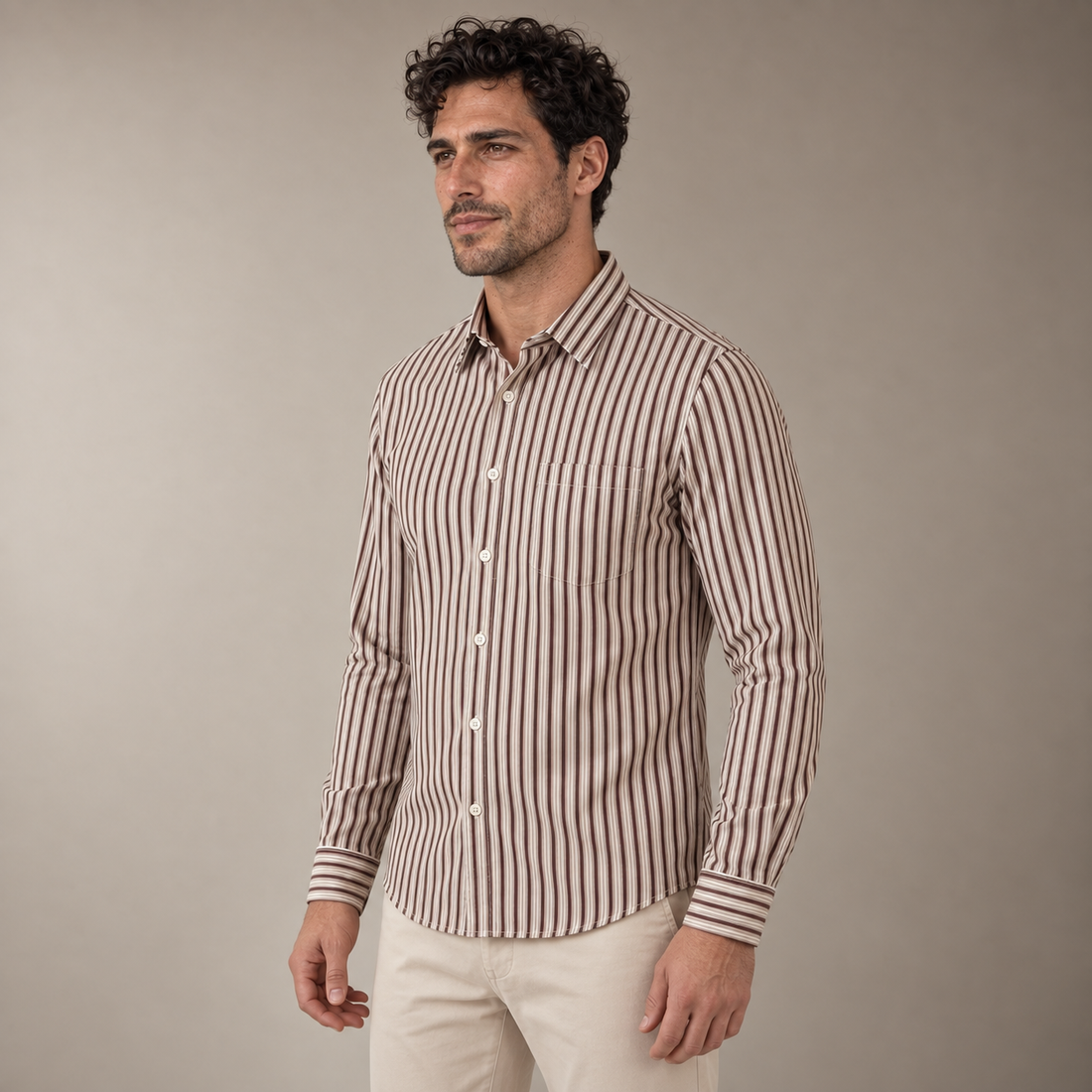 Men's Tailored Fit Striped Shirt