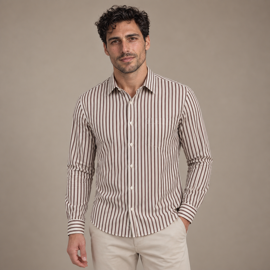 Men's Tailored Fit Striped Shirt