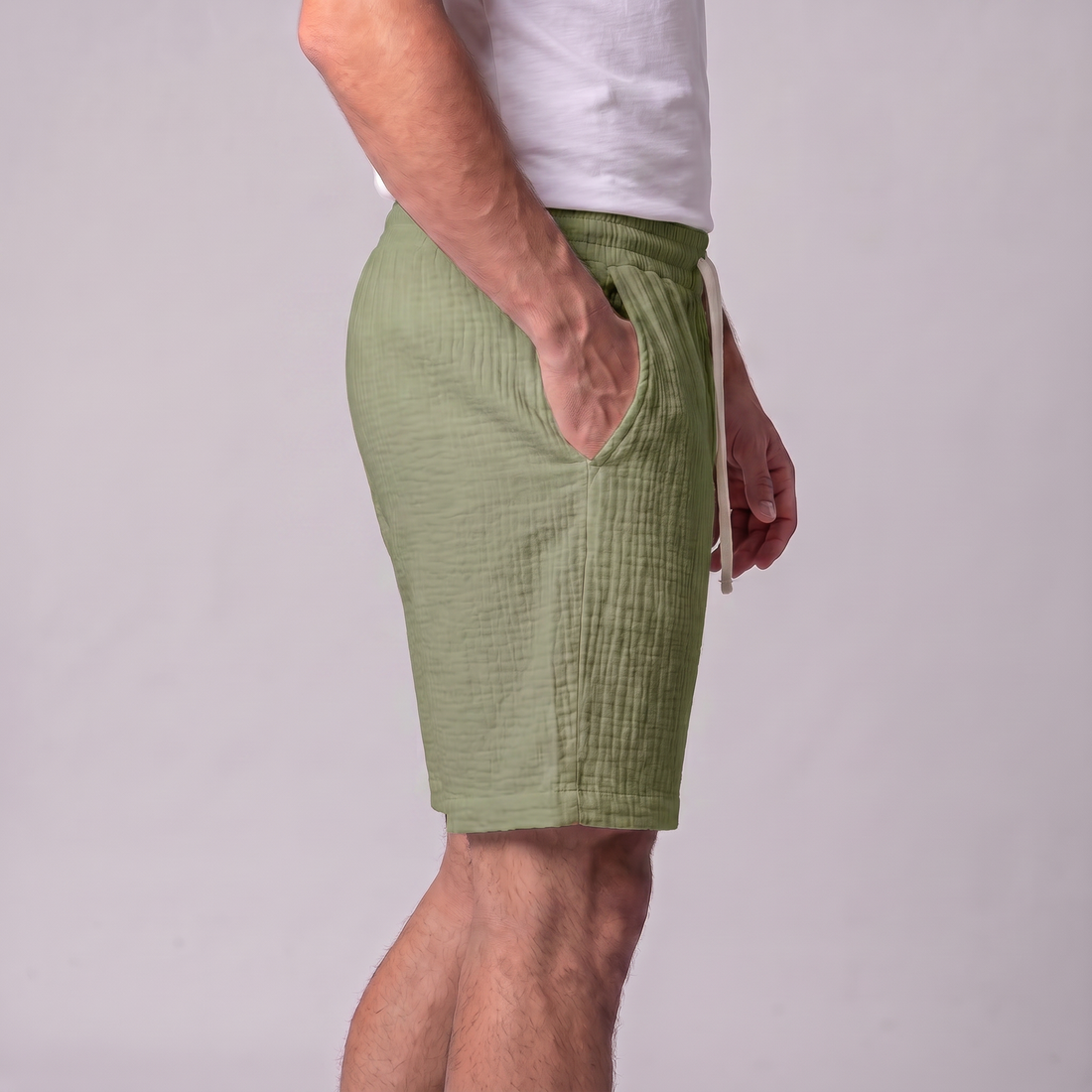 Men's Textured Drawstring Shorts