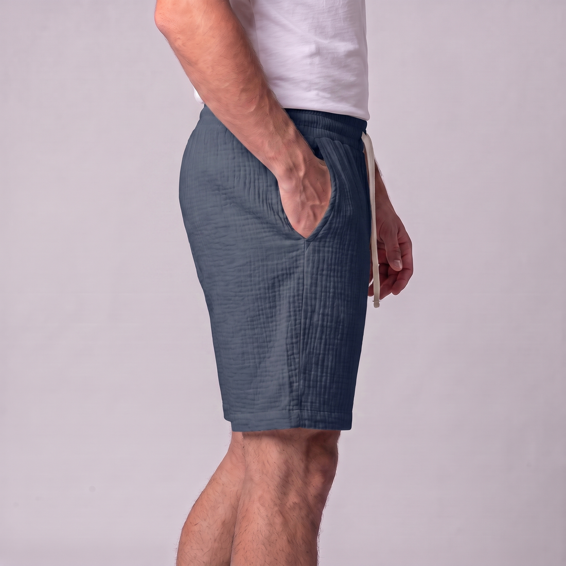 Men's Textured Drawstring Shorts