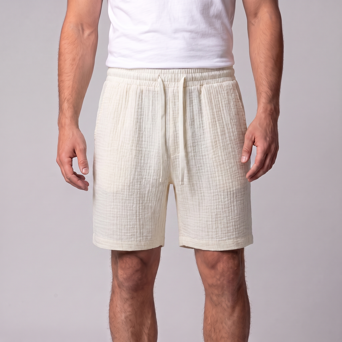 Men's Textured Drawstring Shorts