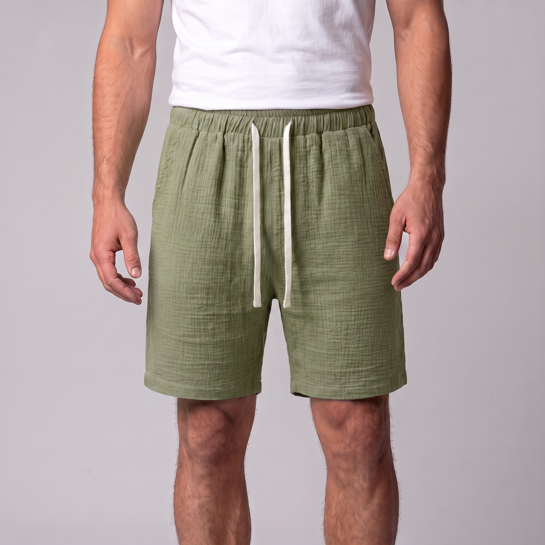 Men's Textured Drawstring Shorts