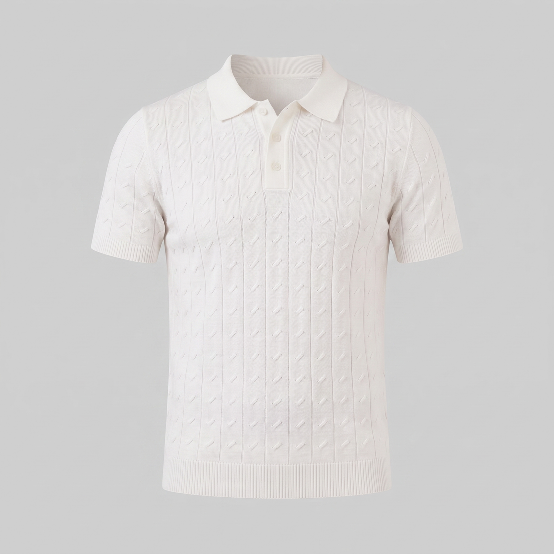 Men's Textured Knit Polo Shirt