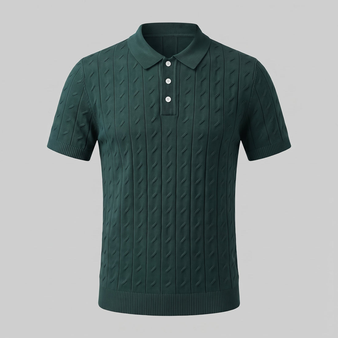 Men's Textured Knit Polo Shirt