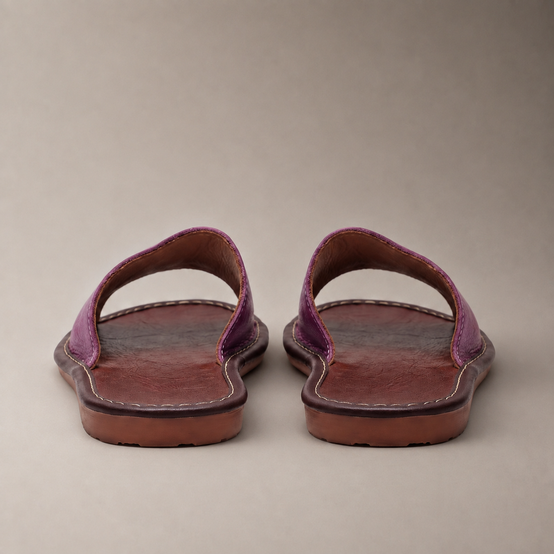 Men's Textured Leather Open-Toe Slide Sandal