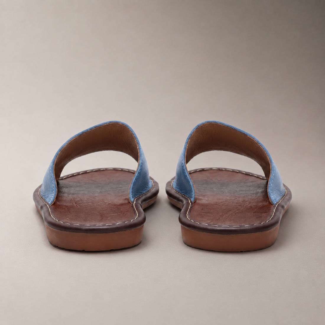 Men's Textured Leather Open-Toe Slide Sandal