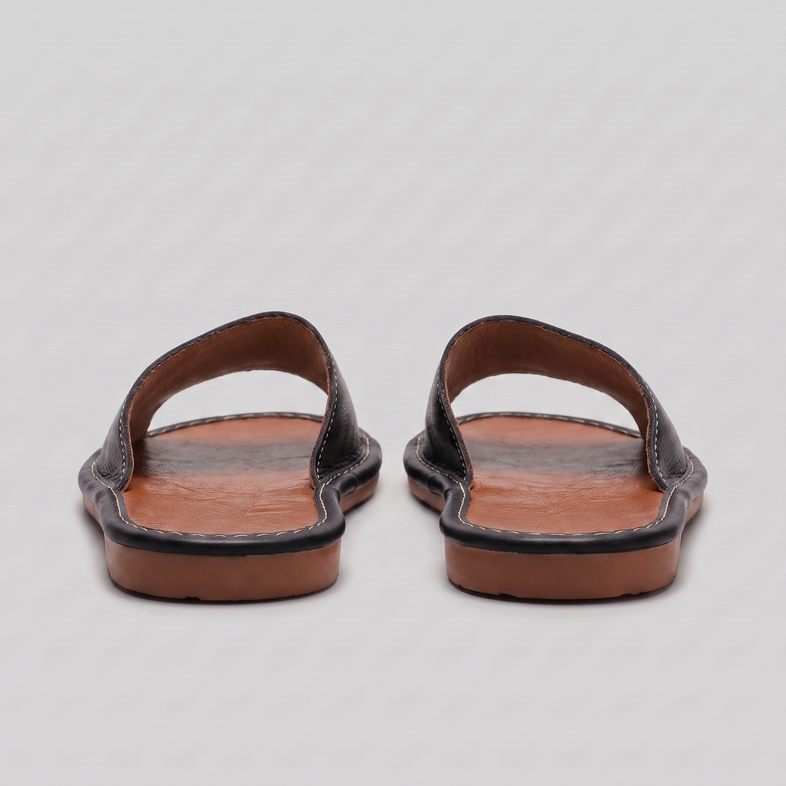 Men's Textured Leather Open-Toe Slide Sandal