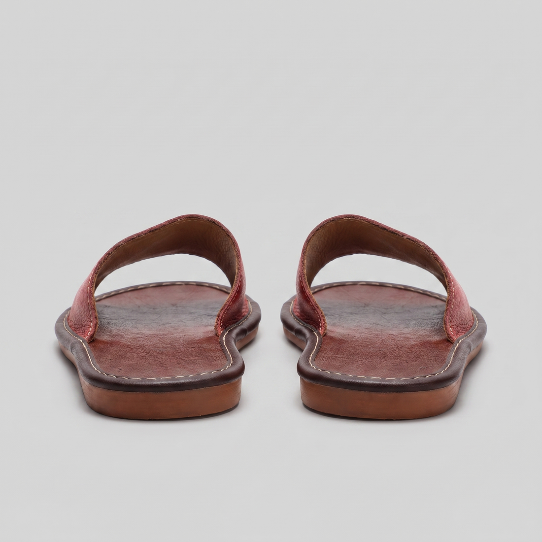 Men's Textured Leather Open-Toe Slide Sandal