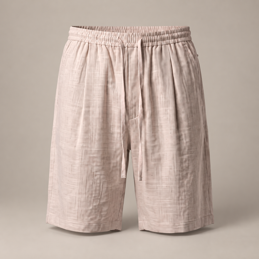 Men's Textured Polyester Drawstring Shorts