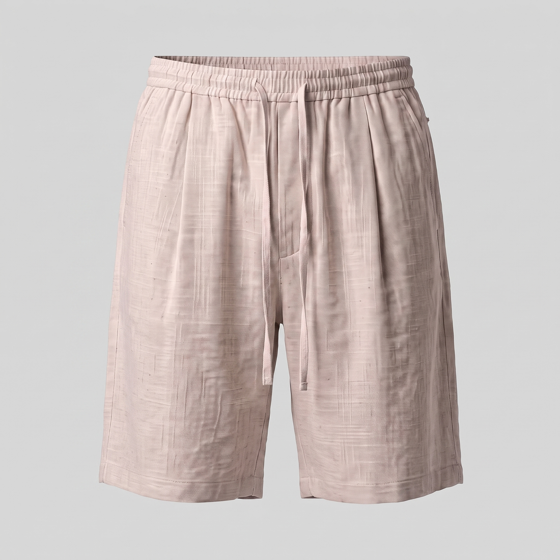 Men's Textured Polyester Drawstring Shorts